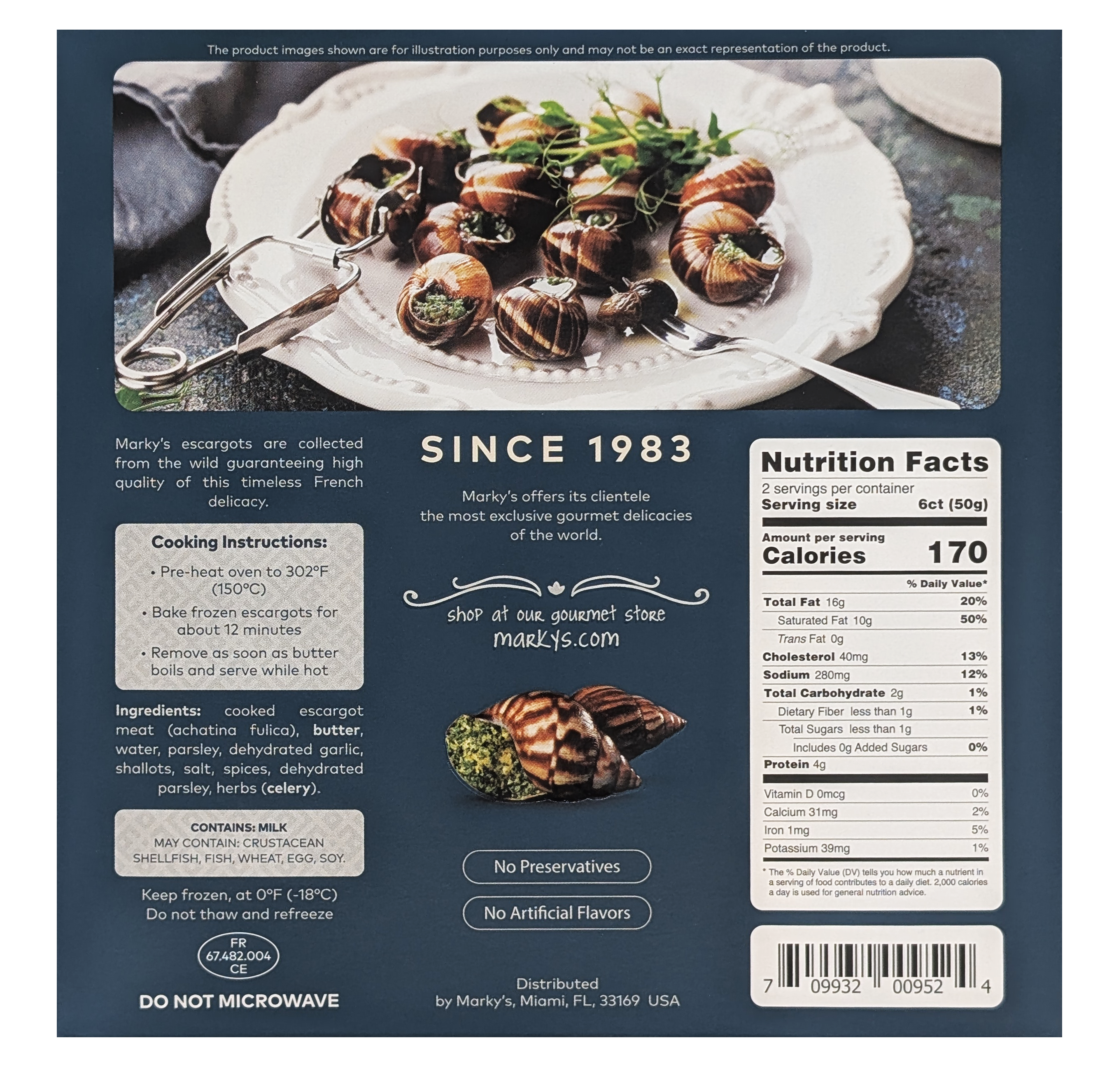 Marky's Escargot Achatine with Garlic Butter BACK